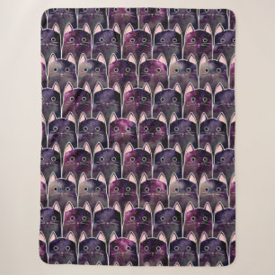 Many Galaxy Cats Pattern Sherpa Blanket