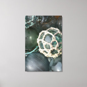 Many glass fishing floats, Alaska Canvas Print
