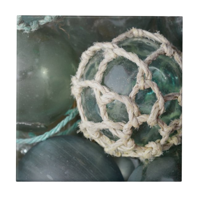 Many glass fishing floats, Alaska Tile (Front)