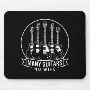 Many Guitars One Wife Funny For Men Women Mouse Pad