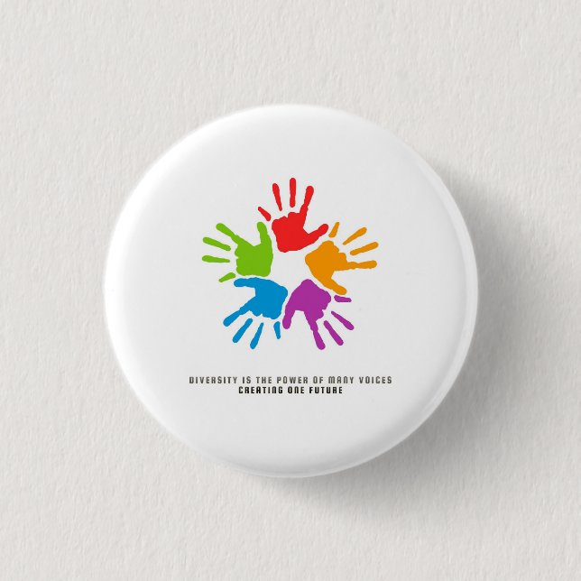 Many Hands, One Future – diversity design 3 Cm Round Badge (Front)