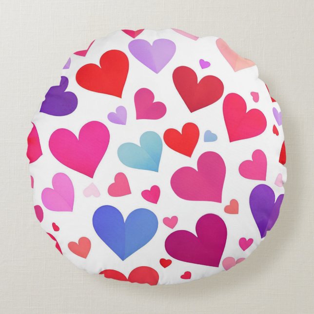 Many Hearts Round Cushion (Front)