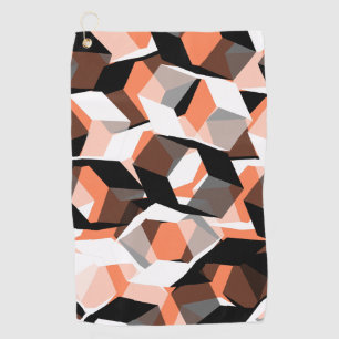 Many hexagons with colourless parts on salmon colo golf towel