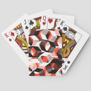 Many hexagons with discoloured parts, in light red playing cards