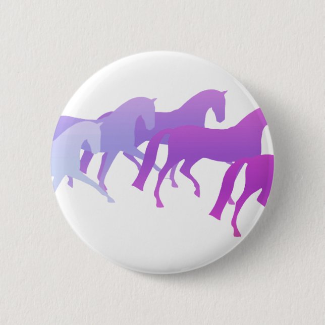Many Horses (purples) 6 Cm Round Badge (Front)