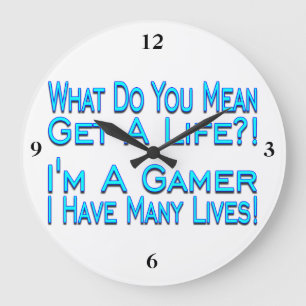 Many Lives Gamer Large Clock