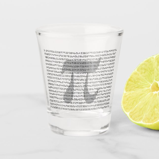 Many Many Digits of Pi Mathematical Constant Shot Glass (Front)