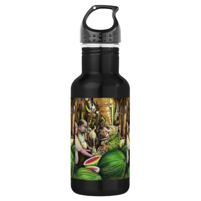 Many Men, Many Melons, Budapest 532 Ml Water Bottle (Front)