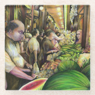 Many Men, Many Melons, Budapest Glass Coaster