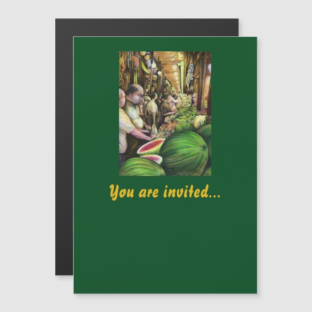 Many Men, Many Melons, Budapest Magnetic Invitation (Front/Back)