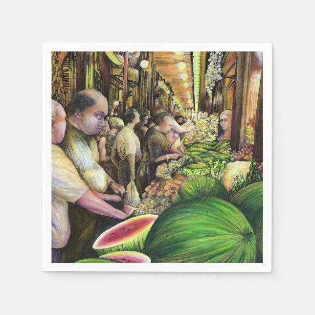 Many Men, Many Melons, Budapest Napkin (Front)