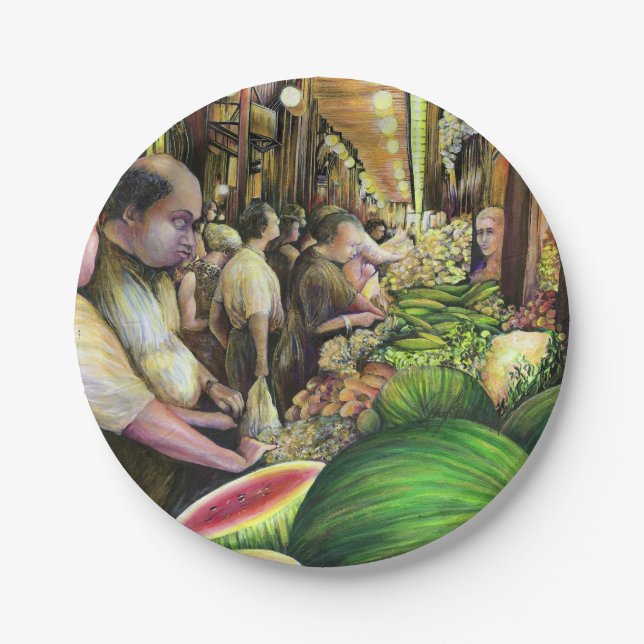 Many Men, Many Melons, Budapest Paper Plate (Front)