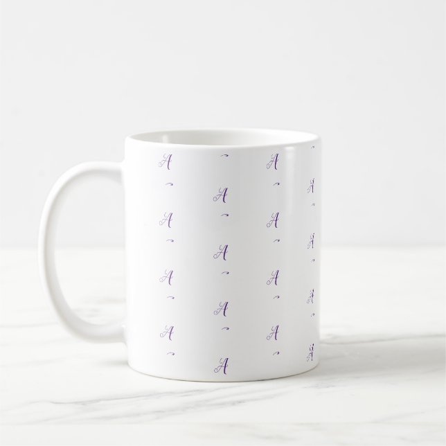 Many Monograms Custom Fancy Letter Pattern Coffee Mug (Left)