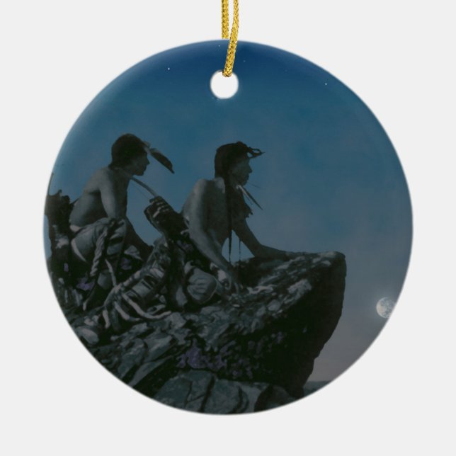 Many Moons Ago Ceramic Tree Decoration (Front)