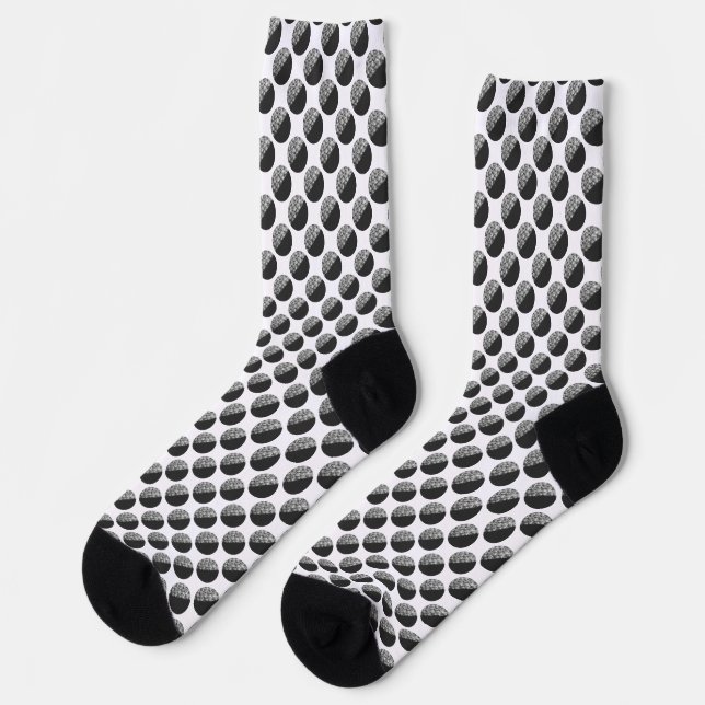 Many Moons Black & White Pattern Socks (Left)