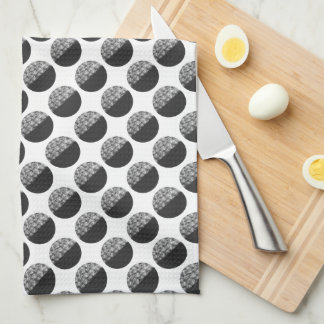 Many Moons Black & White Pattern Tea Towel