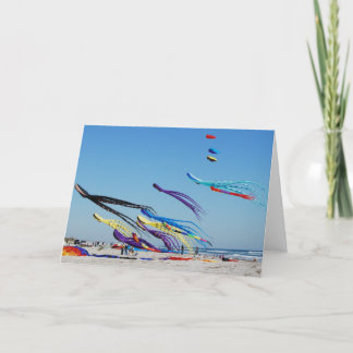Many Multi Colour Kites Card