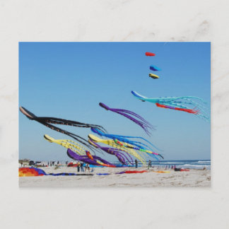 Many Multi Colour Kites Postcard