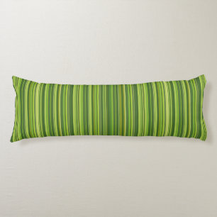 Many multi coloured stripes in green body cushion