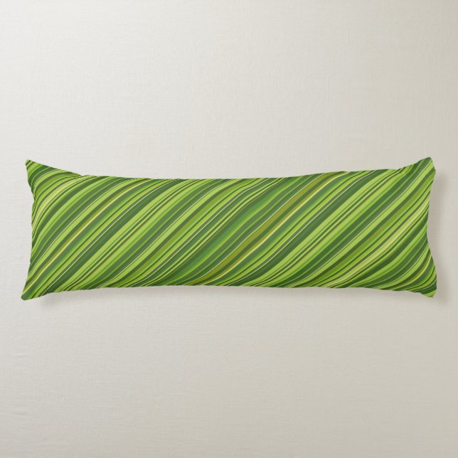 Many multi coloured stripes in green body cushion (Front)