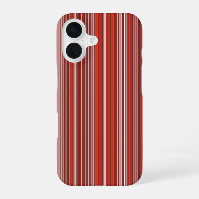 Many multi coloured stripes in red iPhone 16 case (Back)