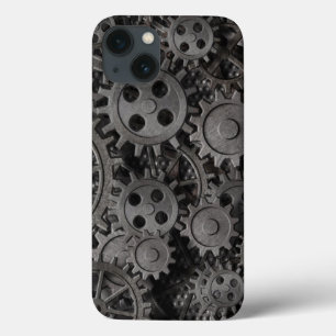 Many old rusty metal gears or machine parts iPhone 13 case