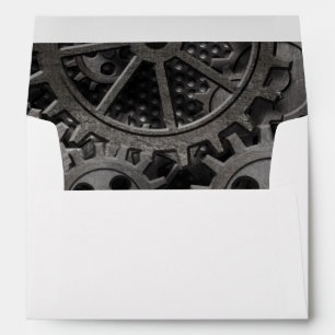Many old rusty metal gears or machine parts envelopes