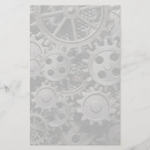 Many old rusty metal gears or machine parts stationery