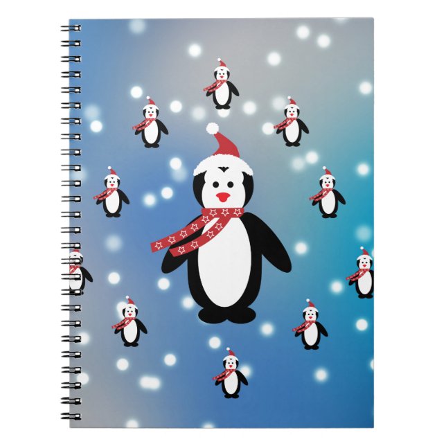 Many Penguins Spiral Notebook (Front)