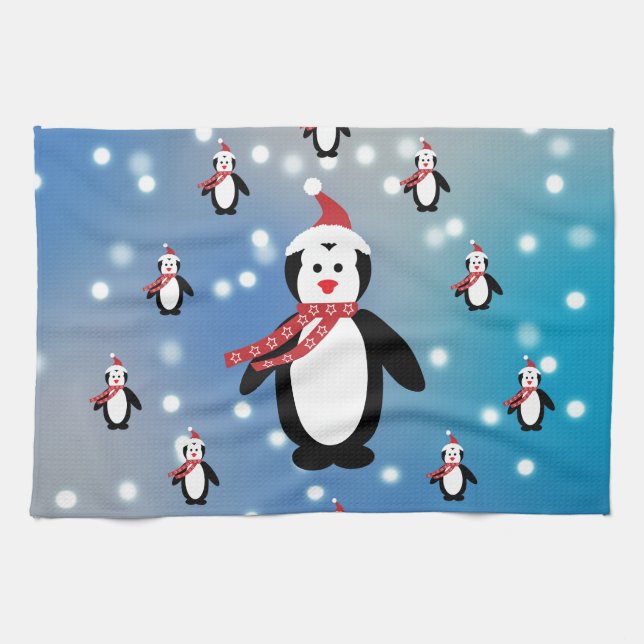 Many Penguins Tea Towel (Horizontal)