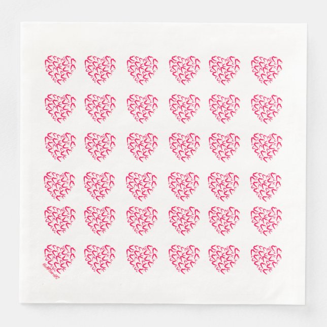 Many Red Hearts Paper Napkin (Front)