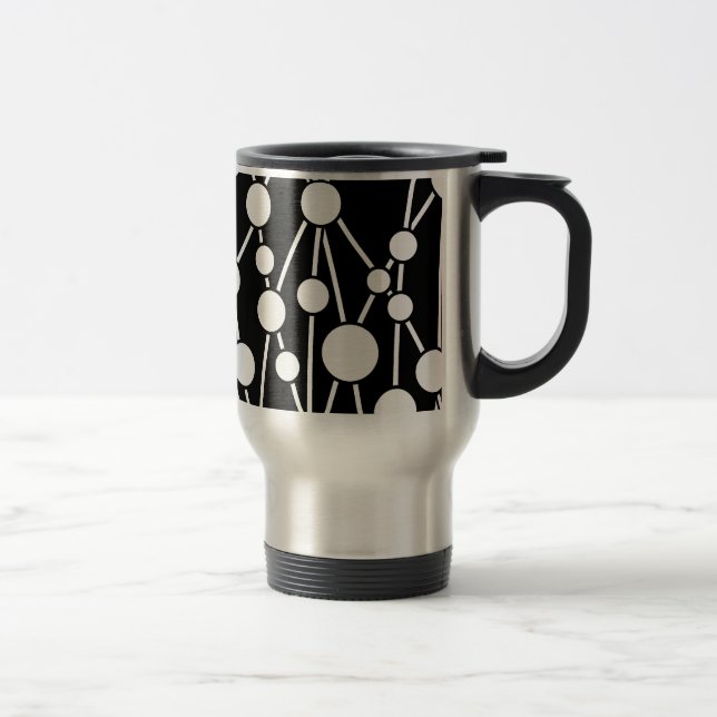 Many Roads II Black and White Travel Mug (Right)