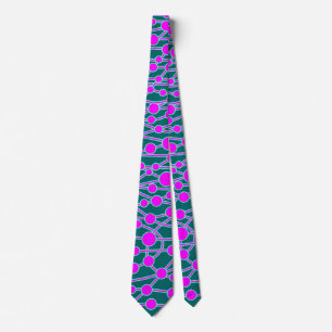 Many Roads II Magenta & Turquoise on Teal 006666 Tie