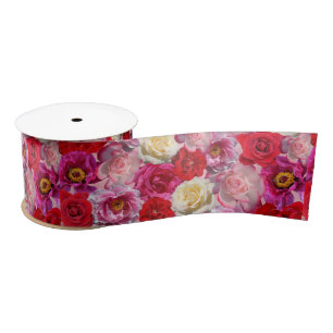 many roses ribbon satin ribbon