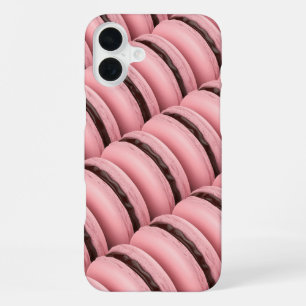Many rows with pink french macarons iPhone 16 plus case