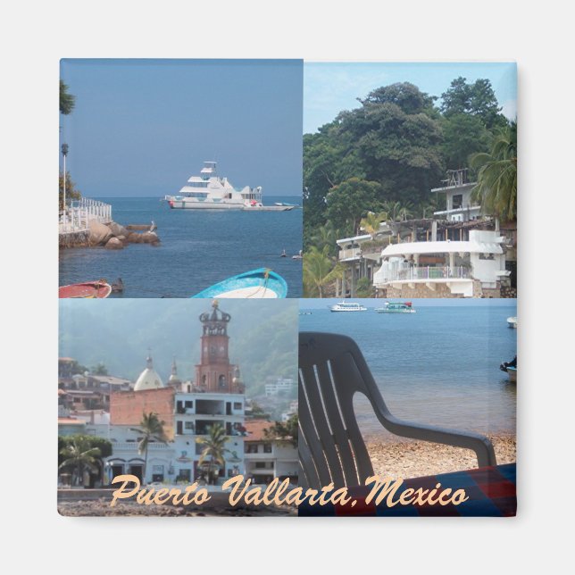 many scenes from Puerto vallarta magnet (Front)