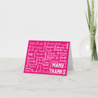 Many THANKS Word Cloud On Pink