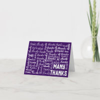 Many THANKS Word Cloud On Purple