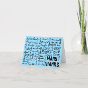 Many THANKS Word Cloud Thank You Card