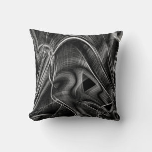 Many twisted with grey grooves on black background cushion
