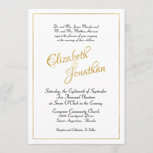 Many Waters Scripture Elegant Formal Gold Script Invitation
