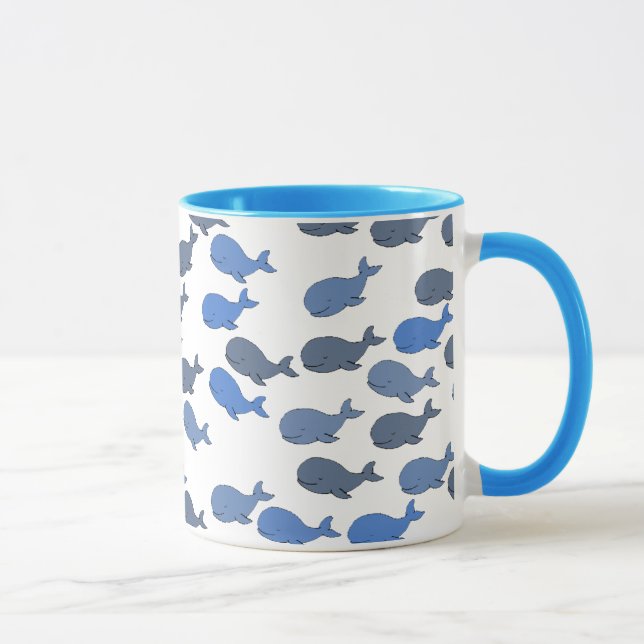 many whales ~ cute pattern mug (Right)