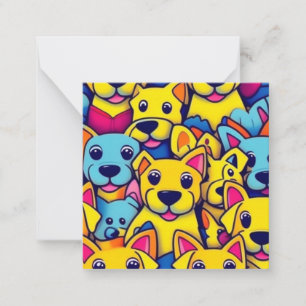 Many yellow dogs happy dogs card