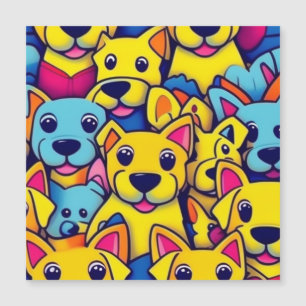 Many yellow dogs happy dogs magnetic invitation