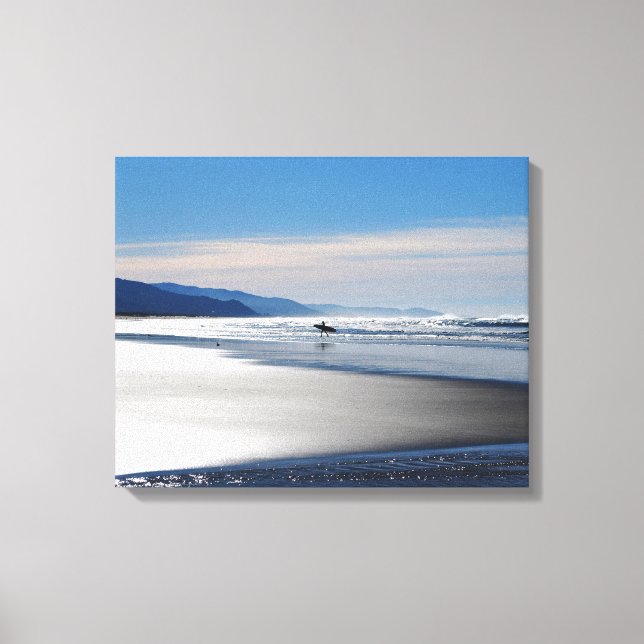 Manzanita Beach - Surfing in Oregon Canvas Print (Front)