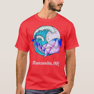 Manzanita OR Japanese Paint Geometric Orca Killer  T-Shirt