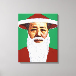 Mao Merry Christmas Chinese Pop Art Santa Claus Canvas Print