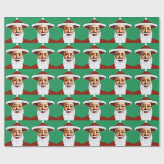 Mao Merry Christmas Chinese Pop Art Santa Claus Wrapping Paper