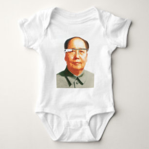 Mao wearing google glass baby bodysuit
