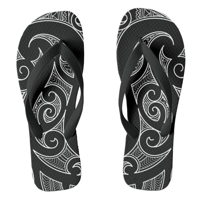 Maori all black jandals (Footbed)